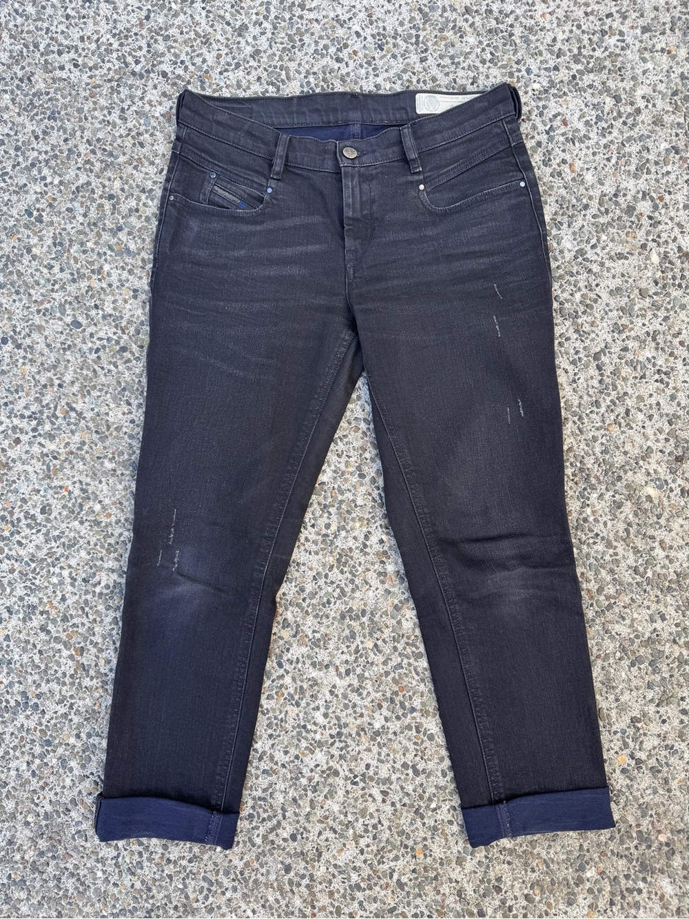 Diesel Women's Dark Black Cropped Skinny Jeans
